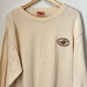 Vintage Pony Express United States Postagel Sweater Men Large Beige Neutral M31
